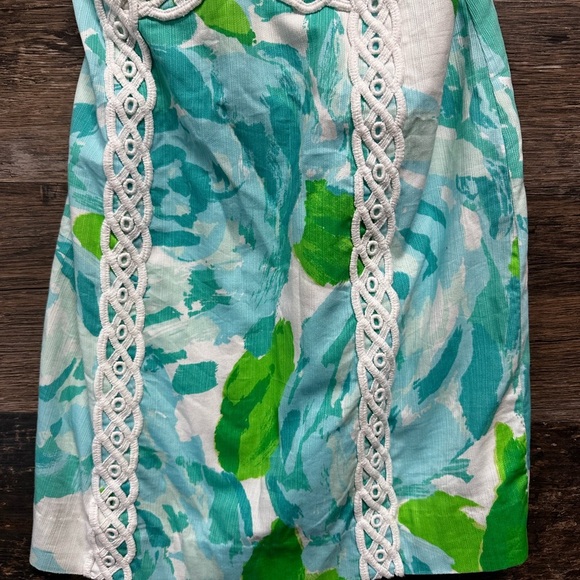 Lilly Pulitzer White Turquoise Green Lace Strapless Sundress - Picture 3 of 13